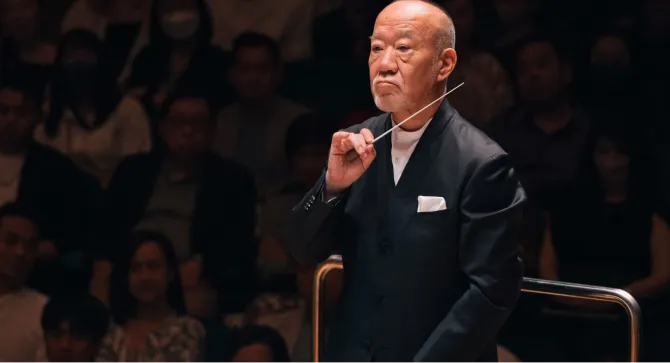 Photo of Joe Hisaishi during a concert