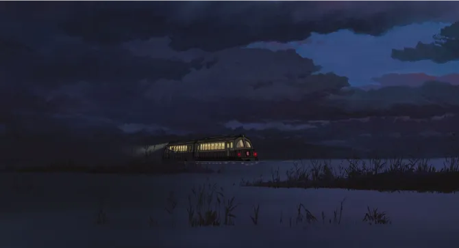 Image of the train in the night